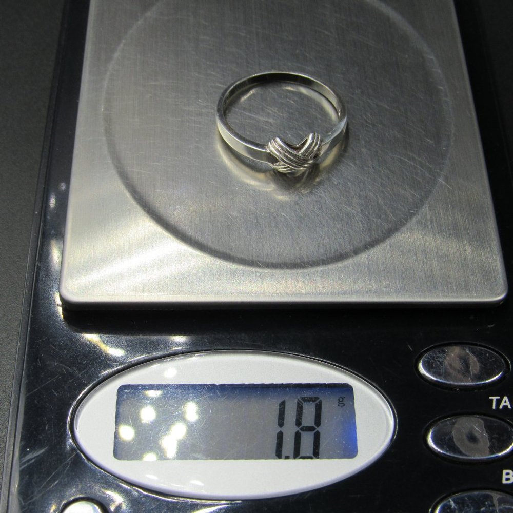 Size 9 Sterling Silver Braided Cross Knot Band Ring Vintage - Picture 7 of 7